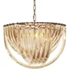 Casa Padrino Luxus Kronleuchter Champagnerfarben / Antik Messing Ø 50 x H. 33 cm - Luxus Kollektion