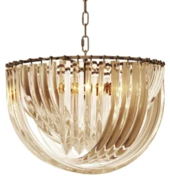 Casa Padrino Luxus Kronleuchter Champagnerfarben / Antik Messing Ø 50 x H. 33 cm - Luxus Kollektion