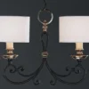 Casa Padrino Luxus Kronleuchter Rostbraun B. 64 x H. 52 cm - Handgefertigter Kronleuchter aus Schmiedeeisen - Luxus Kollektion - Edel & Prunkvoll
