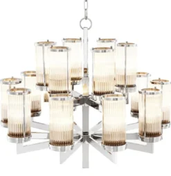 Casa Padrino Luxus Kronleuchter Silber 75,5 x H. 73 cm - Hotel Restaurant Möbel