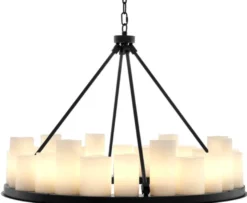 Casa Padrino Luxus Kronleuchter Schwarz 90 x H. 65 cm - Hotel Restaurant Möbel