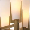 Casa Padrino Luxus Kronleuchter Antik Messingfarben / Weiß Ø 60 x H. 78 cm - Moderner Metall Kronleuchter mit Glas Lampenschirmen - Luxus Kollektion