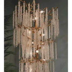 Casa Padrino Luxus Kronleuchter Gold Ø 60 x H. 200 cm - Wohnzimmer Kronleuchter
