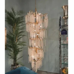 Casa Padrino Luxus Kronleuchter Gold Ø 60 x H. 200 cm - Wohnzimmer Kronleuchter