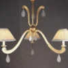 Casa Padrino Luxus Kronleuchter Antikgold Ø 110 x H. 100 cm - Handgefertigter Kronleuchter aus Schmiedeeisen mit Kristallbehang - Luxus Kollektion - Edel & Prunkvoll