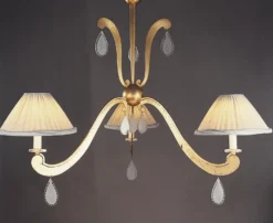 Casa Padrino Luxus Kronleuchter Antikgold Ø 110 x H. 100 cm - Handgefertigter Kronleuchter aus Schmiedeeisen mit Kristallbehang - Luxus Kollektion - Edel & Prunkvoll