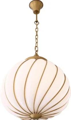 Casa Padrino Luxus Kronleuchter Antik Messingfarben / Weiß Ø 43 x H. 50 cm - Luxus Kollektion