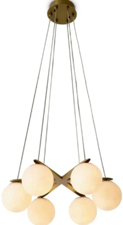 Casa Padrino Luxus Kronleuchter Antik Messing / Alabaster Ø 60 x H. 17 cm - Höhenverstellbarer Wohnzimmer Kronleuchter mit runden Alabaster Lampenschirmen - Luxus Qualität