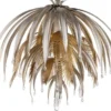 Casa Padrino Luxus Kronleuchter Palme Silber / Gold Ø 60 x H. 55 cm - Moderner Metall Kronleuchter mit Swarovski Kristallglas - Hotel & Restaurant Kronleuchter