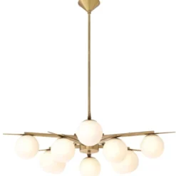 Casa Padrino Luxus Kronleuchter Antik Messingfarben / Weiß Ø 90 x H. 20 cm - Luxus Möbel