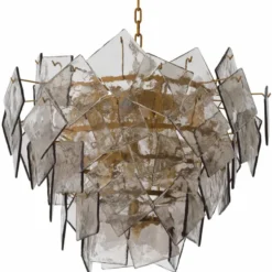 Casa Padrino Luxus Kronleuchter Antik Messing / Grau Ø 80 cm - Luxus Qualität