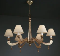 Casa Padrino Luxus Kronleuchter Antikgold B. 75 x H. 85 cm - Handgefertigter Kronleuchter aus Schmiedeeisen - Luxus Kollektion - Edel & Prunkvoll