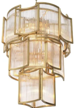 Casa Padrino Luxus Kronleuchter Antik Messingfarben Ø 58 x H. 84 cm - Moderner Hotel & Restaurant Kronleuchter - Luxus Qualität