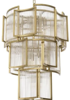 Casa Padrino Luxus Kronleuchter Antik Messingfarben Ø 58 x H. 84 cm - Moderner Hotel & Restaurant Kronleuchter - Luxus Qualität
