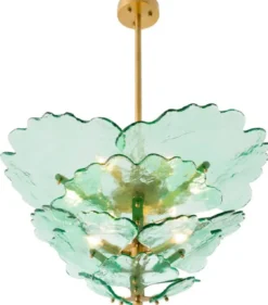Casa Padrino Luxus Kronleuchter Grün / Antik Messing Ø 83 cm