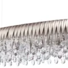 Casa Padrino Luxus Kronleuchter Silber 120 x 35 x H. 26 cm - Metall Kronleuchter mit Swarovski Kristallglas - Luxus Qualität - Made in Italy