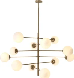 Casa Padrino Luxus Kronleuchter Antik Messingfarben / Weiß Ø 122 x H. 69 cm - Luxus Qualität