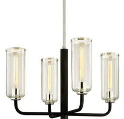 Casa Padrino Luxus Kronleuchter Schwarz / Silber 73 x 73 x H. 45,7 cm - Kronleuchter mit Glas Lampenschirmen