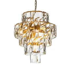 Casa Padrino Luxus Kronleuchter Gold Ø 60 x H. 65 cm - Vierstufiger Kristall Lüster