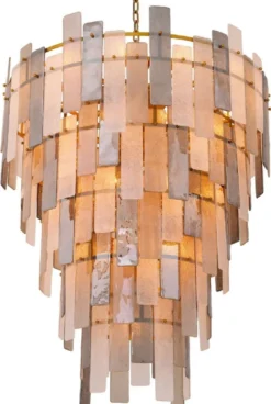Casa Padrino Luxus Kronleuchter Grau / Antik Messing Ø 114 x H. 141 cm - Runder Glas Kronleuchter - Wohnzimmer Kronleuchter - Hotel Kronleuchter - Luxus Möbel - Luxus Interior