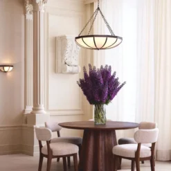 Casa Padrino Luxus Kronleuchter Bronze / Weiß 80 cm - Luxus Möbel - Luxus Interior