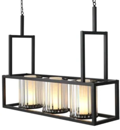 Casa Padrino Luxus Kronleuchter Schwarz 120 x 32 x H. 98 cm - Hotel Restaurant Möbel