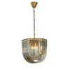 Casa Padrino Luxus Kronleuchter Gold Ø 41 x H. 40 cm - Kristall Lüster mit gebogenen Glasstäben