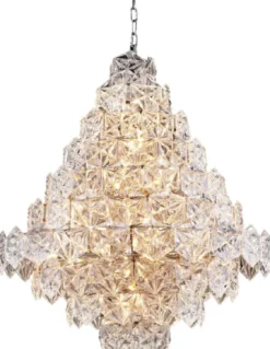 Casa Padrino Luxus Kronleuchter Silber / klares Glas Ø 80 x H. 95 cm - Hotel & Restaurant Kronleuchter - Luxus Qualität