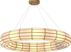 Casa Padrino Luxus Kronleuchter Antik Messing / Weiß Ø 118 x H. 18 cm