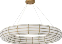 Casa Padrino Luxus Kronleuchter Antik Messing / Weiß Ø 118 x H. 18 cm