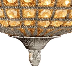 Casa Padrino Luxus Kronleuchter - Edle Hängeleuchte in Nickel - Durchmesser 38 x H 45 cm