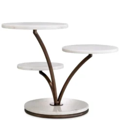 Casa Padrino Luxus Kuchen & Keks Etagere Weiß / Bronze 50 x 50 x H. 40 cm