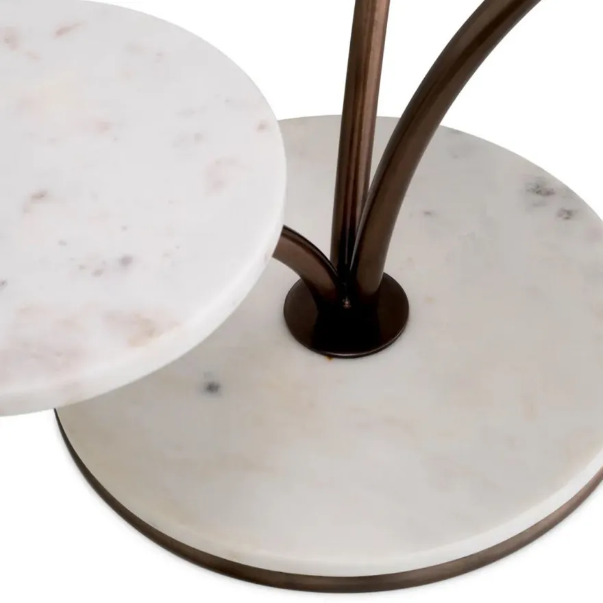 Casa Padrino Luxus Kuchen & Keks Etagere Weiß / Bronze 50 x 50 x H. 40 cm