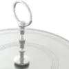 Casa Padrino Luxus Kuchen Servierplatte mit Tragegriff Silber Ø 29 x H. 18,5 cm - Luxus Etagere 1-Stufig