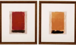 Casa Padrino Luxus Kunstdruck 2er Set Abstrakt Art by Clement Garnier Gold 73 x H. 83 cm