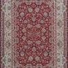 Casa Padrino Luxus Kunstfaser Teppich mit Fransen Rot - Verschiedene Größen - Rechteckiger Wohnzimmer Teppich im Orientalischen Stil