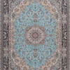 Casa Padrino Luxus Kunstfaser Teppich mit Fransen Mehrfarbig - Verschiedene Größen - Rechteckiger Wohnzimmer Teppich im Orientalischen Stil
