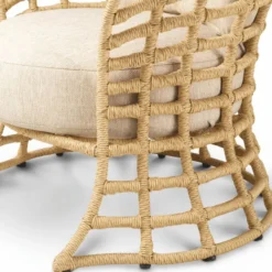 Casa Padrino Luxus Kunstrattan Sessel Naturfarben / Sandfarben - Garten Möbel