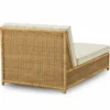 Casa Padrino Luxus Kunstrattan Gartenliege Beige / Weiß / Naturfarben 168 cm - Luxus Hotel & Garten Möbel - Luxus Qualität