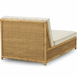 Casa Padrino Luxus Kunstrattan Gartenliege Beige / Weiß / Naturfarben 168 cm - Luxus Hotel & Garten Möbel - Luxus Qualität