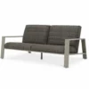 Casa Padrino Luxus Kunstrattan Garten Sofa Grau 180 cm - Garten Möbel