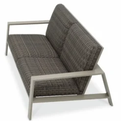 Casa Padrino Luxus Kunstrattan Garten Sofa Grau 180 cm - Garten Möbel