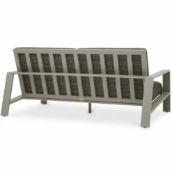 Casa Padrino Luxus Kunstrattan Garten Sofa Grau 180 cm - Garten Möbel