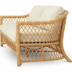 Casa Padrino Luxus Kunstrattan Garten Sofa Naturfarben 180 cm - Garten Möbel