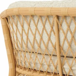 Casa Padrino Luxus Kunstrattan Garten Sofa Naturfarben 180 cm - Garten Möbel
