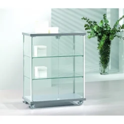 Casa Padrino Luxus Ladenvitrine 73 x 39 cm H. 92 cm - Ladeneinrichtung - Boutique Möbel - Made in Italy
