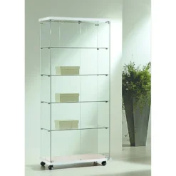 Casa Padrino Luxus Ladenvitrine 80 x 40 cm H. 181 cm mit 2 LED-Spots - Ladeneinrichtung - Boutique Möbel - Made in Italy