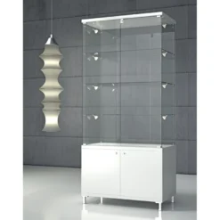 Casa Padrino Luxus Ladenvitrine 85 x 45 cm H. 190 cm mit LED - Ladeneinrichtung - Boutique Möbel - Made in Italy