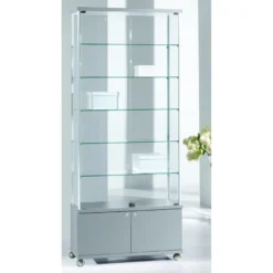 Casa Padrino Luxus Ladenvitrine 93 x 39 cm H. 220 cm mit Unterschrank - Ladeneinrichtung - Boutique Möbel - Made in Italy