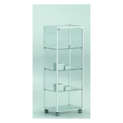 Casa Padrino Luxus Ladenvitrine 51 x 37 cm H. 140 cm mit 3 Glasböden - Ladeneinrichtung - Boutique Möbel - Made in Italy